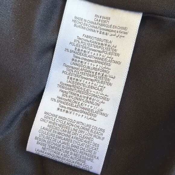 BCBGMaxAzria Black Velvet & Lace Sleeveless Midi Dress w Bow at the Neckline - Picture 7 of 9